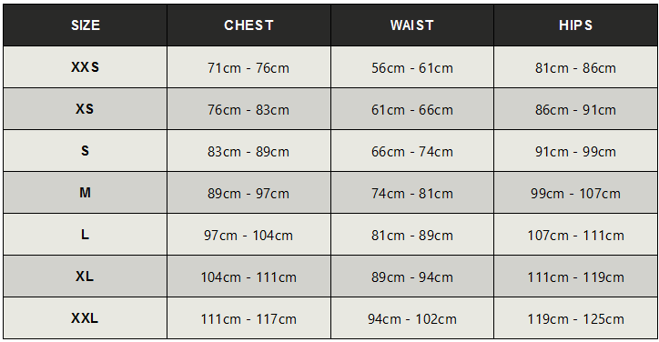 2024 Huub Mens Alta Buoyancy Shorts Size Chart 0 Size Chart